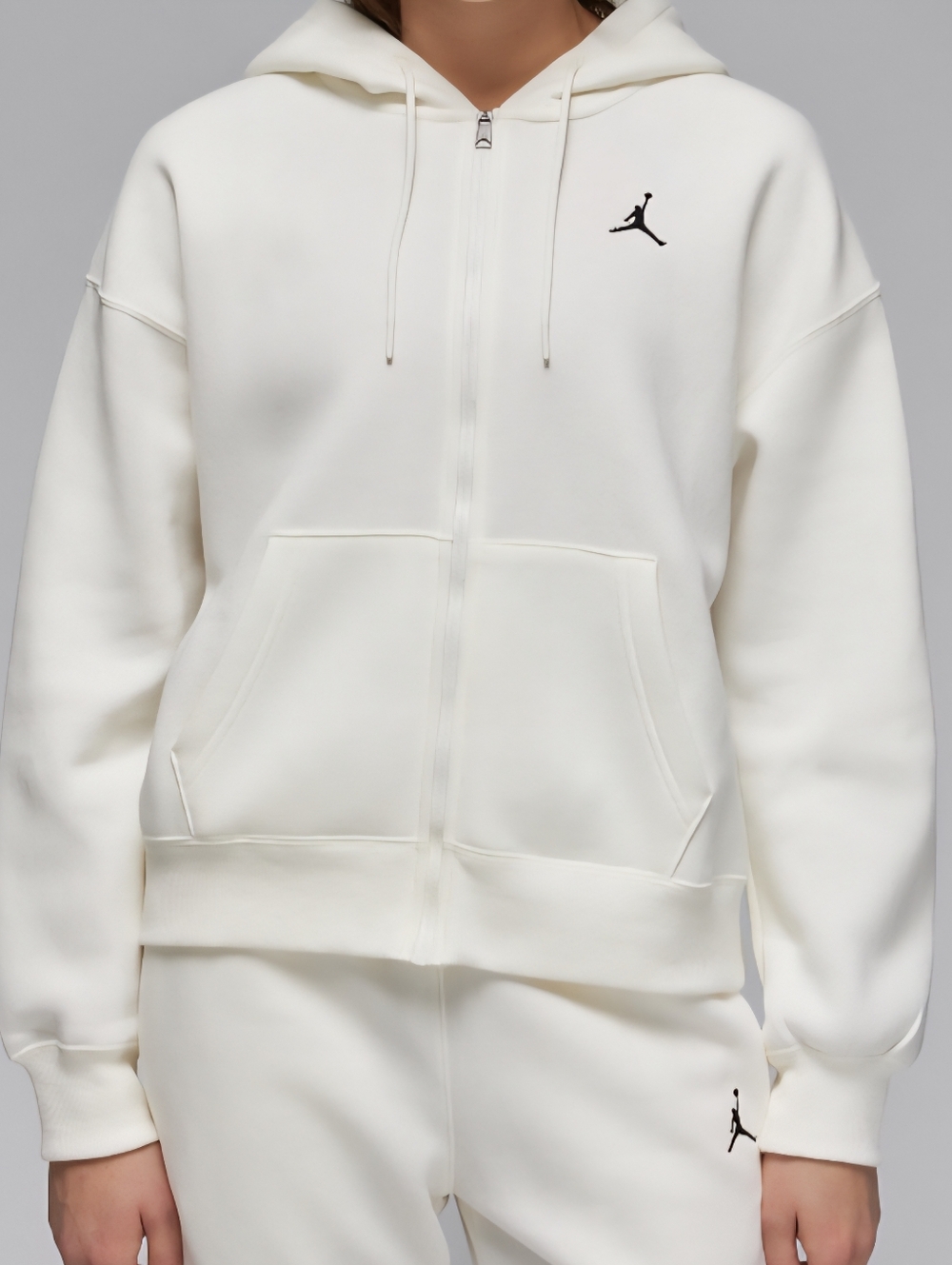 Jordan Kid's Small Full-Zip Hoodie White